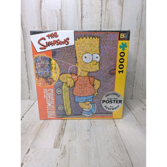 NEW The Simpsons Bart Simpson Photomosaics 1000 pc Jigsaw Puzzle SEALED - Picture 1 of 5